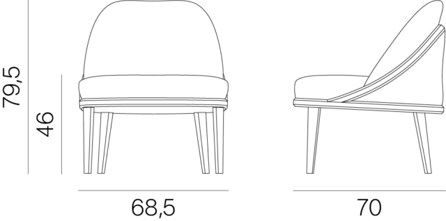 Lounge Dalea Modonutti – disegno tecnico e misure